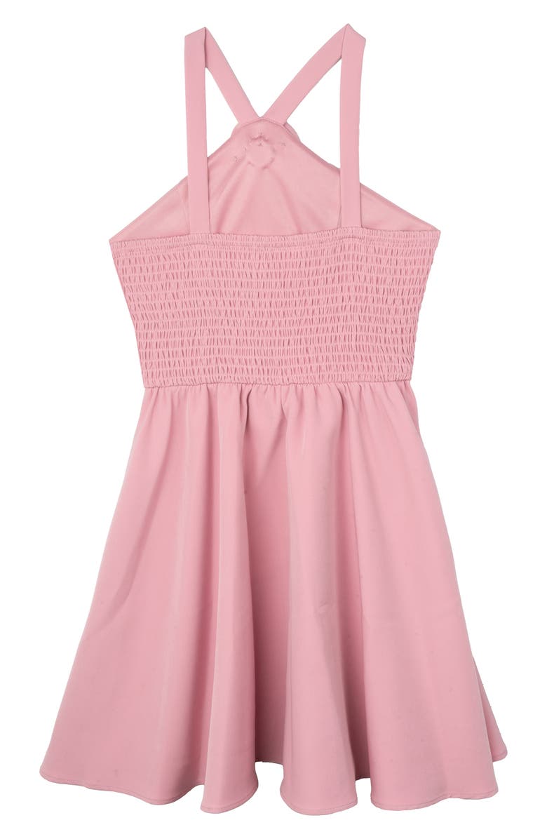 Rare Editions Kids' Laguna Rosette Skater Party Dress, Alternate, color, Mauve