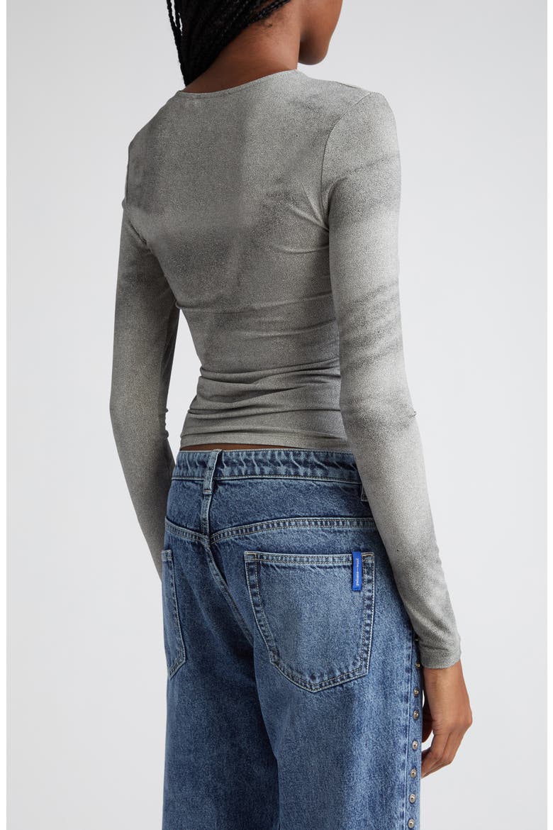 Arcangel Semisheer Long Sleeve Top, Alternate, color, MID GREY