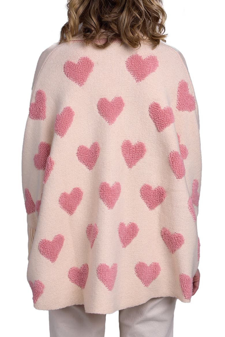 Heart Open Front Cardigan, Alternate, color, WHITE PINK