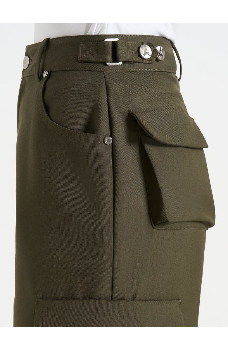 Manière De Voir Emilie Tailored High Rise Cargo Trousers, Alternate, color, Olive
