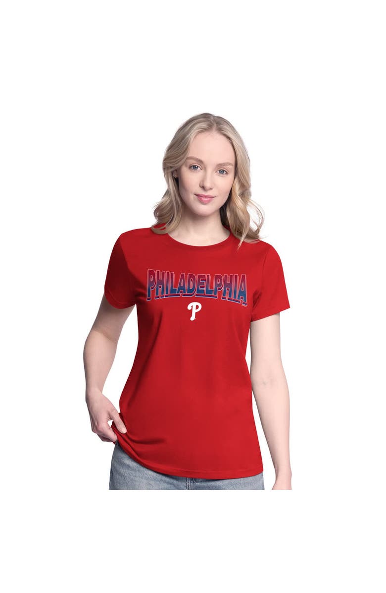 G-III 4HER BY CARL BANKS Women's G-III 4Her by Carl Banks  Red/Bright Heather Ceramic Philadelphia Phillies T-Shirt and Hoodie Combo Pack, Alternate, color, Red