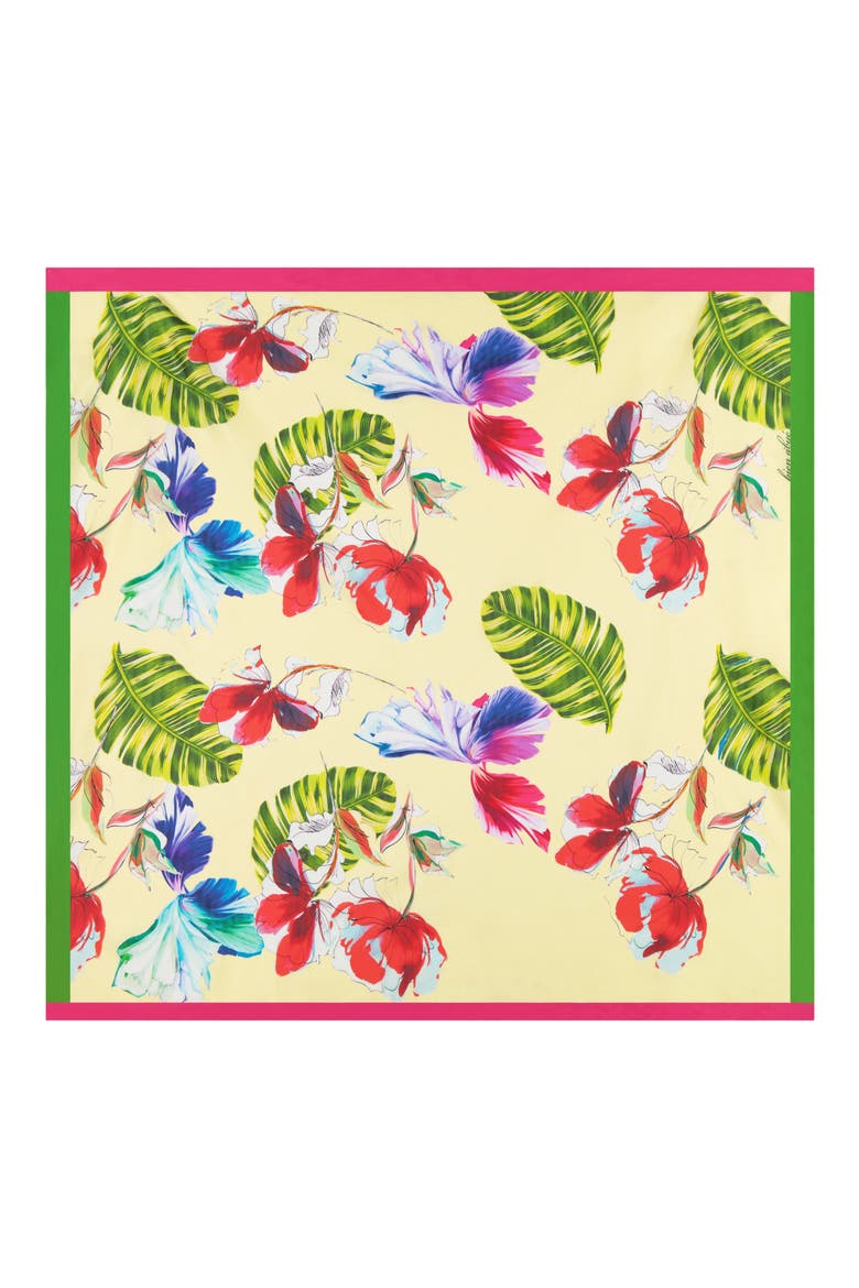 Garden View Silk Scarf, Alternate, color, YELLOW MULTI