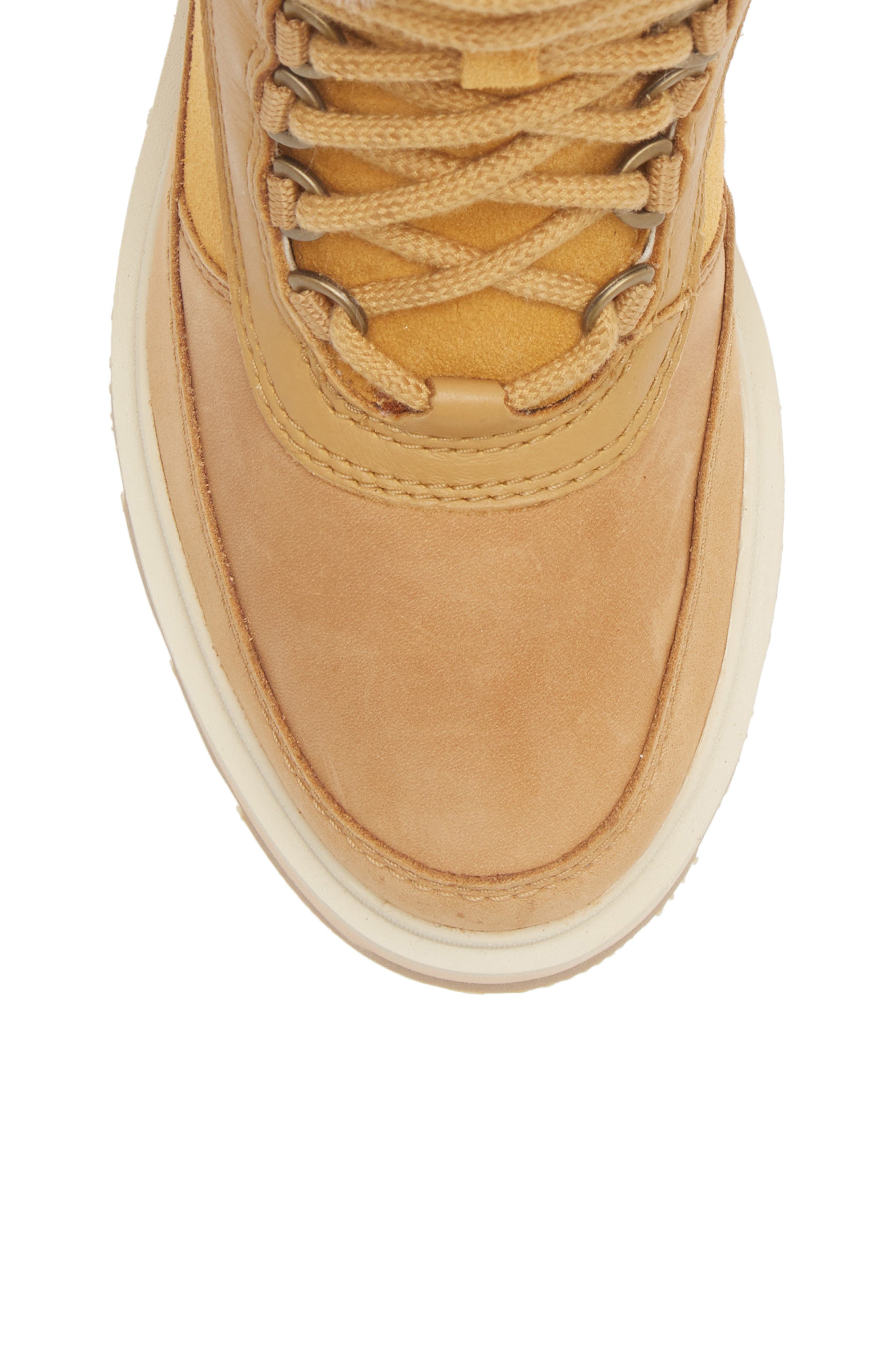 Lennox Faux Fur Trim Lace-Up Boot, Alternate, color, GEO YELLOW CURRY