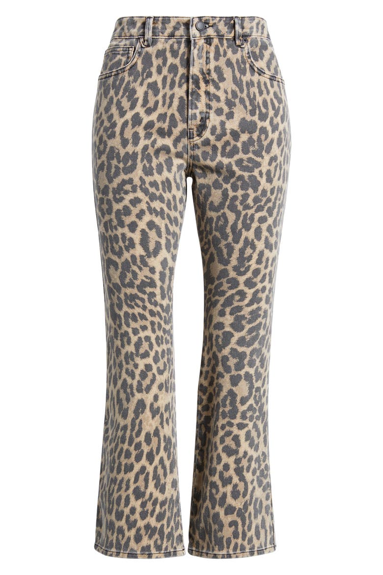Good Standard Leopard Print Kick Flare Jeans, Alternate, color, LUCKY LEOPARD001