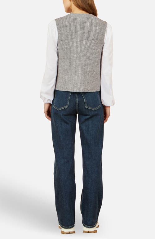 Yumi Knitted Pullover Waistcoat In Gray