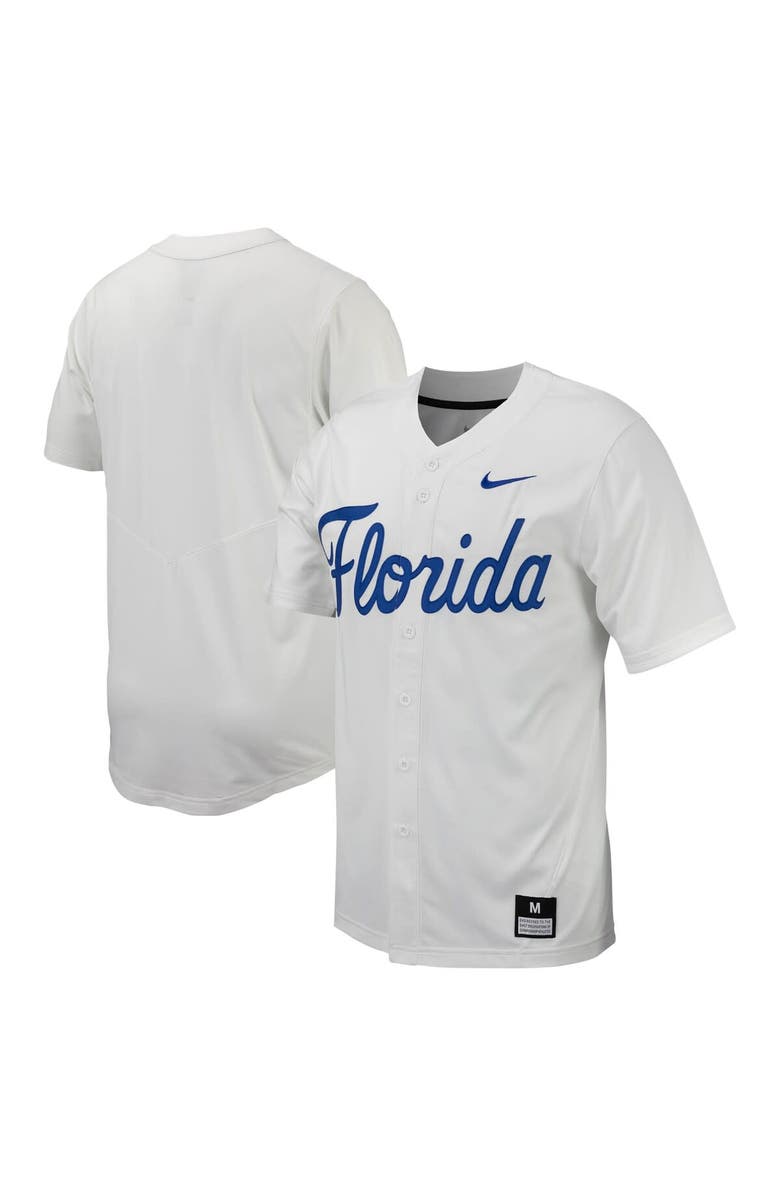 Nike Men's Nike White Florida Gators Replica Full-Button Baseball Jersey, Alternate, color, 