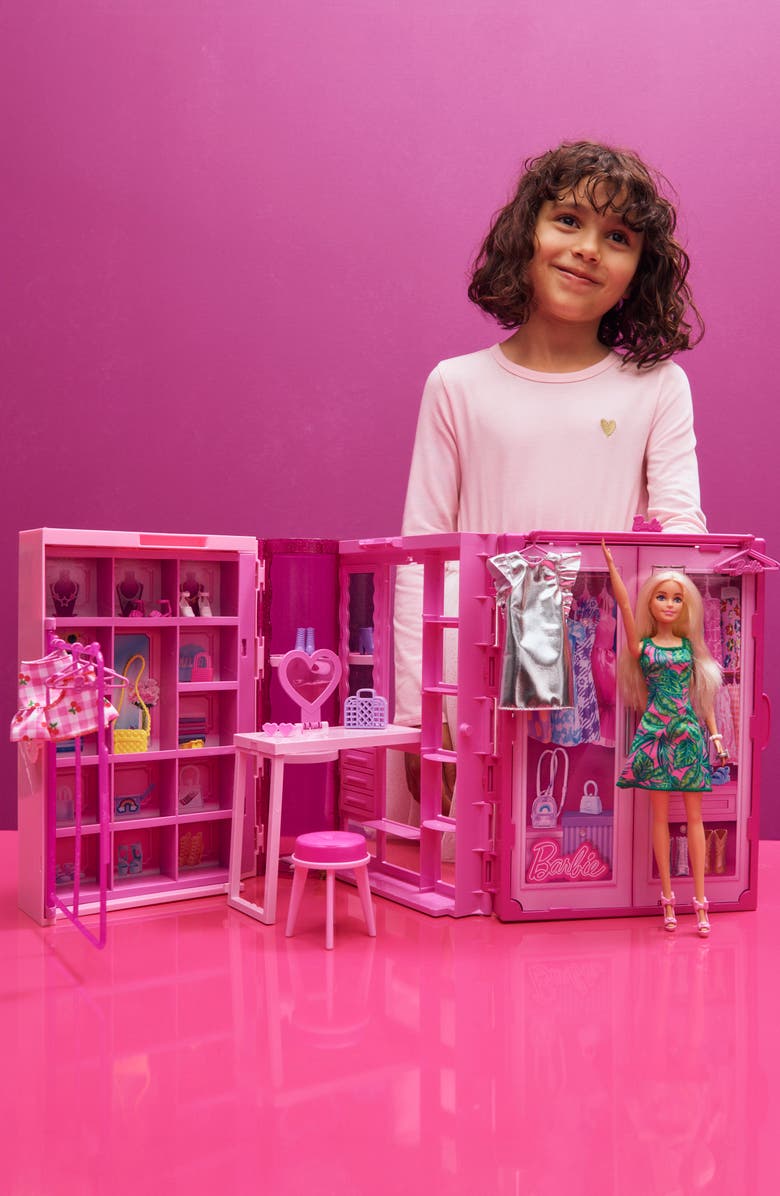 Barbie <sup>®</sup> Dream Closet Toy Playset with Doll, Clothes & Accessories, Alternate, color, 