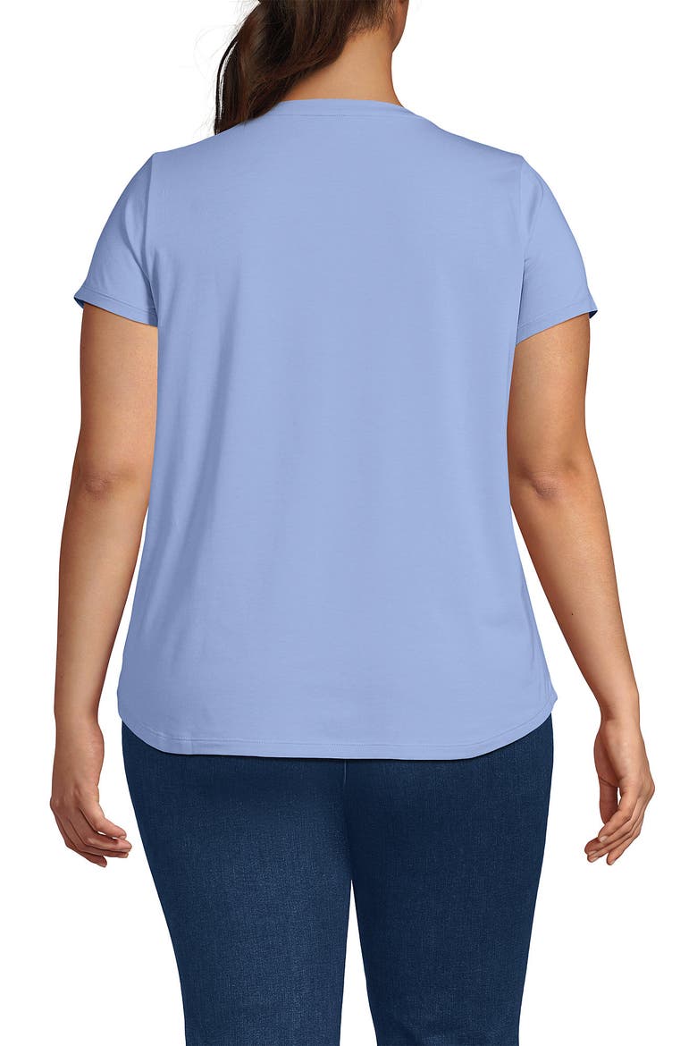 Plus Size Short Sleeve Lightweight Jersey Scoop Neck T-shirt, Alternate, color, Light Sea Blue