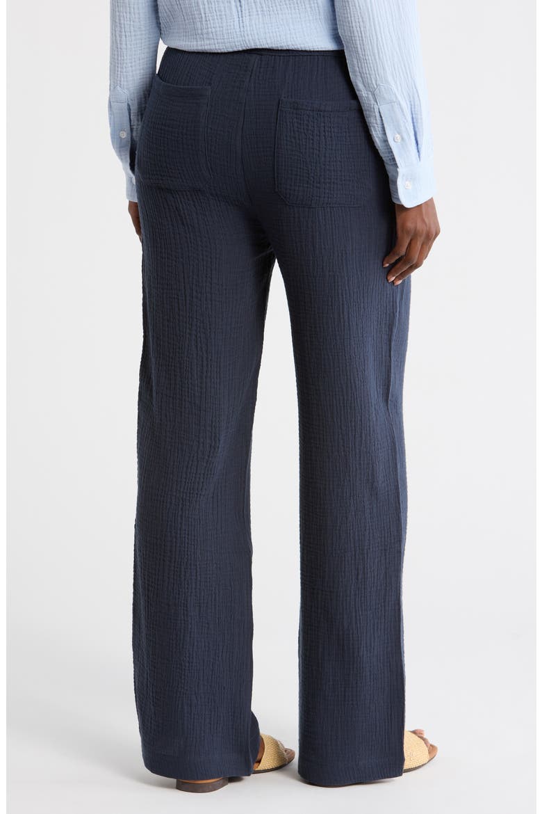 Cotton Gauze Pull-On Pants, Alternate, color, NAVY BLUE