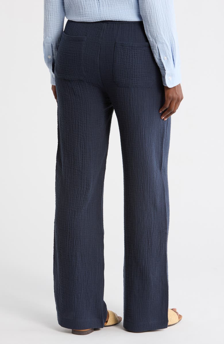 Splendid Cotton Gauze Pull-On Pants, Alternate, color, Navy Blue