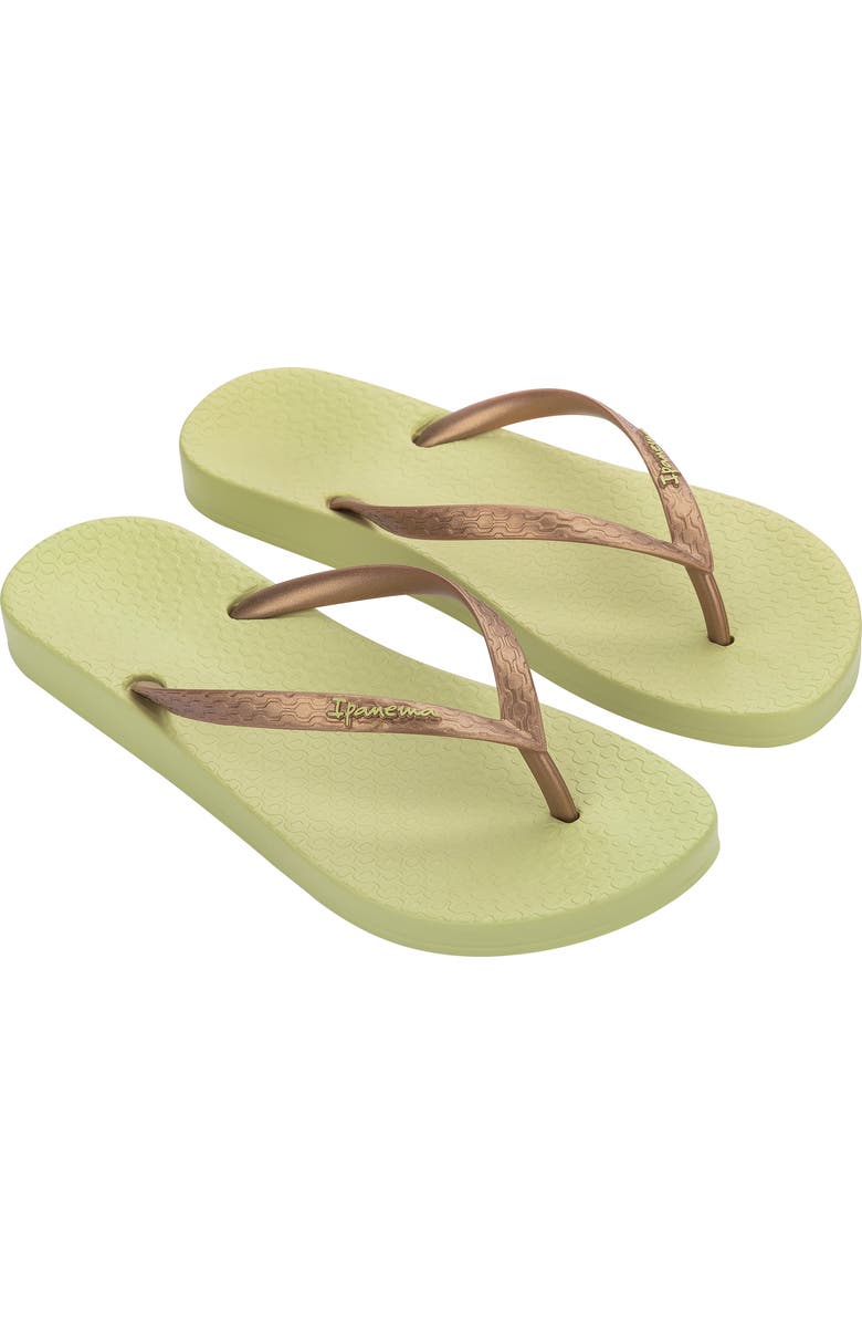 Ipanema 'Ana' Flip Flop, Main, color, Green/ Gold