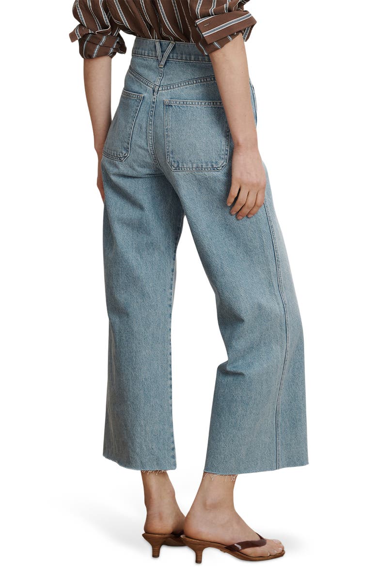 Veronica Beard Taylor High Waist Crop Wide Leg Jeans, Alternate, color, Big Splash