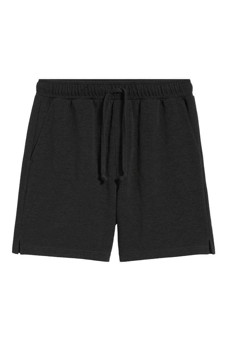 Knit Drawstring Shorts, Alternate, color, BLACK