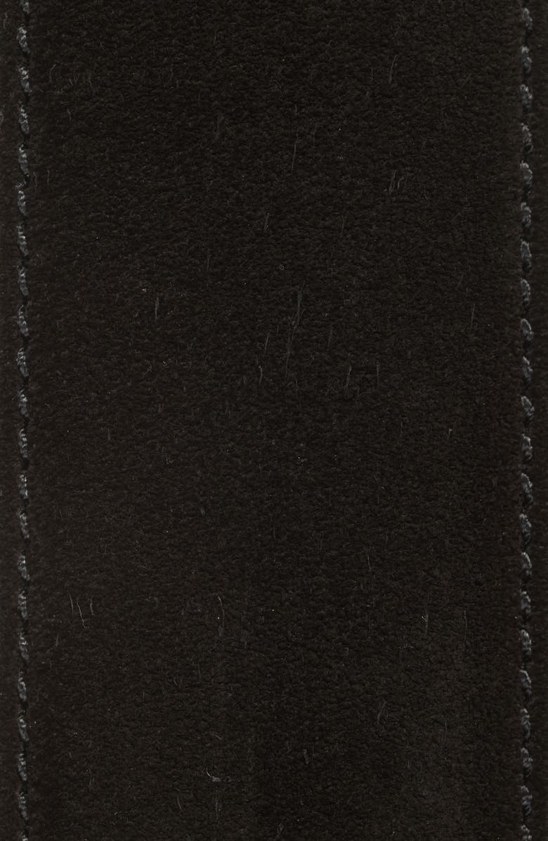 TOM FORD Square Buckle Suede Belt, Alternate, color, Black