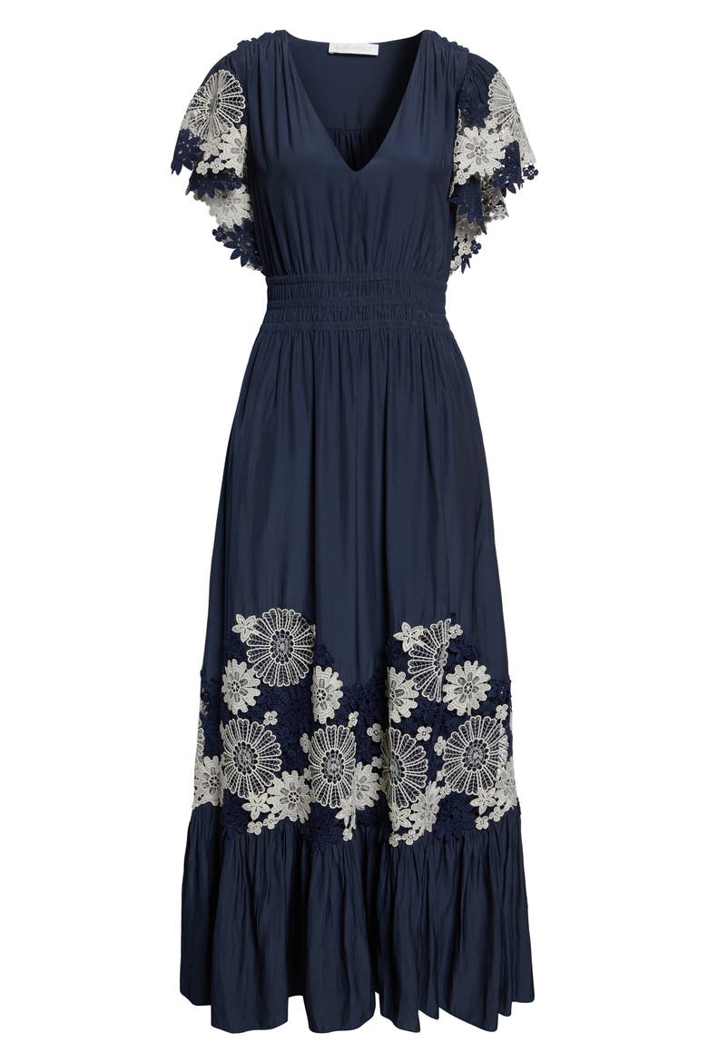 Georgie Lace Detail Maxi Dress, Alternate, color, NAVY
