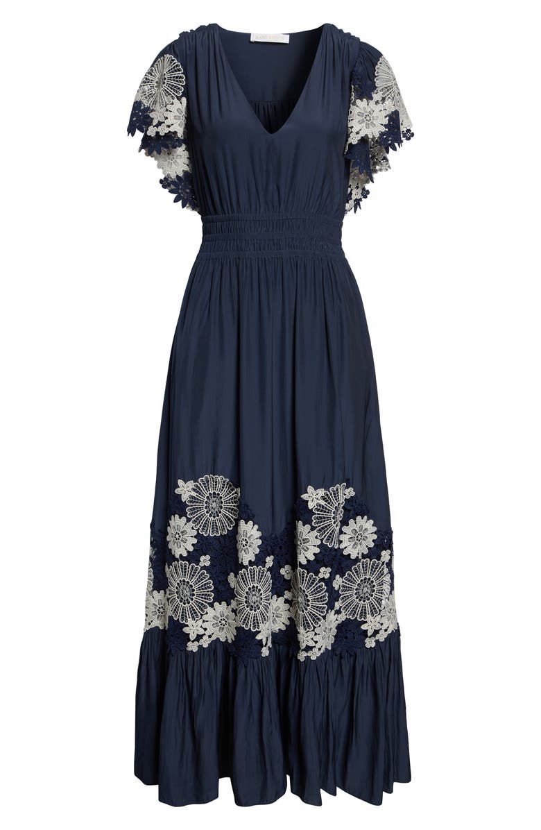 Ramy Brook Georgie Lace Detail Maxi Dress, Alternate, color, Navy