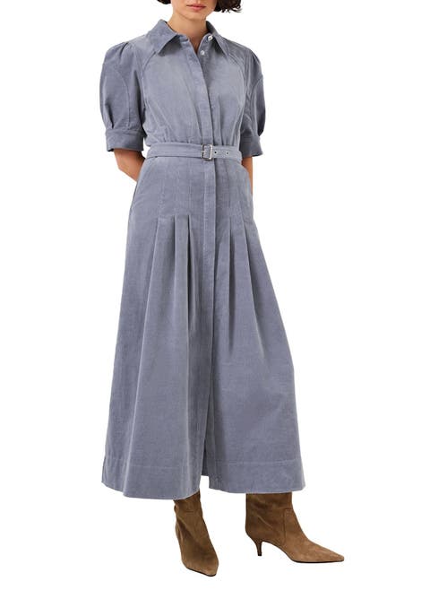 Corduroy Belted Midi Dress