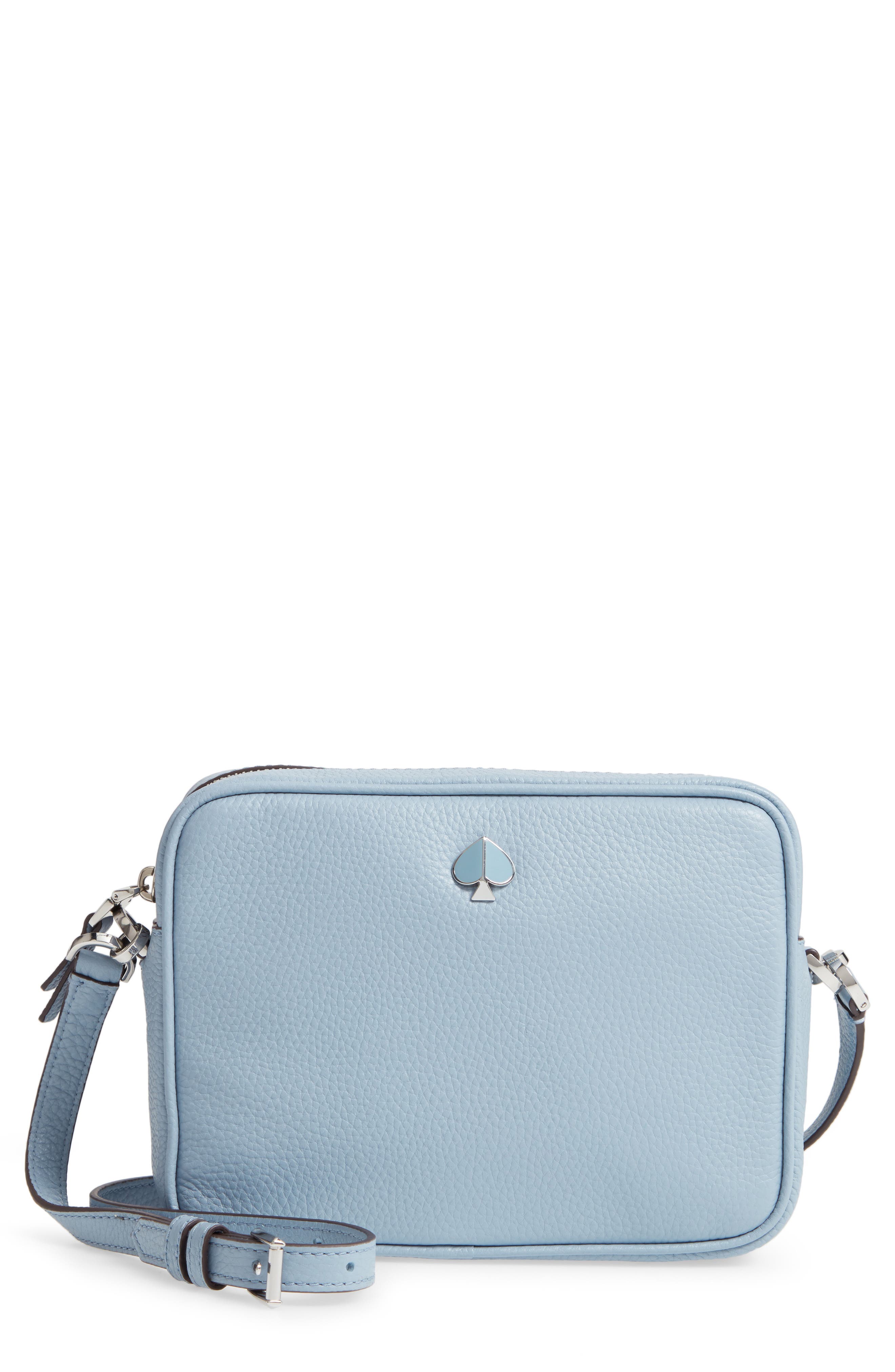 medium polly leather camera bag, Main, color, HORIZON BLUE