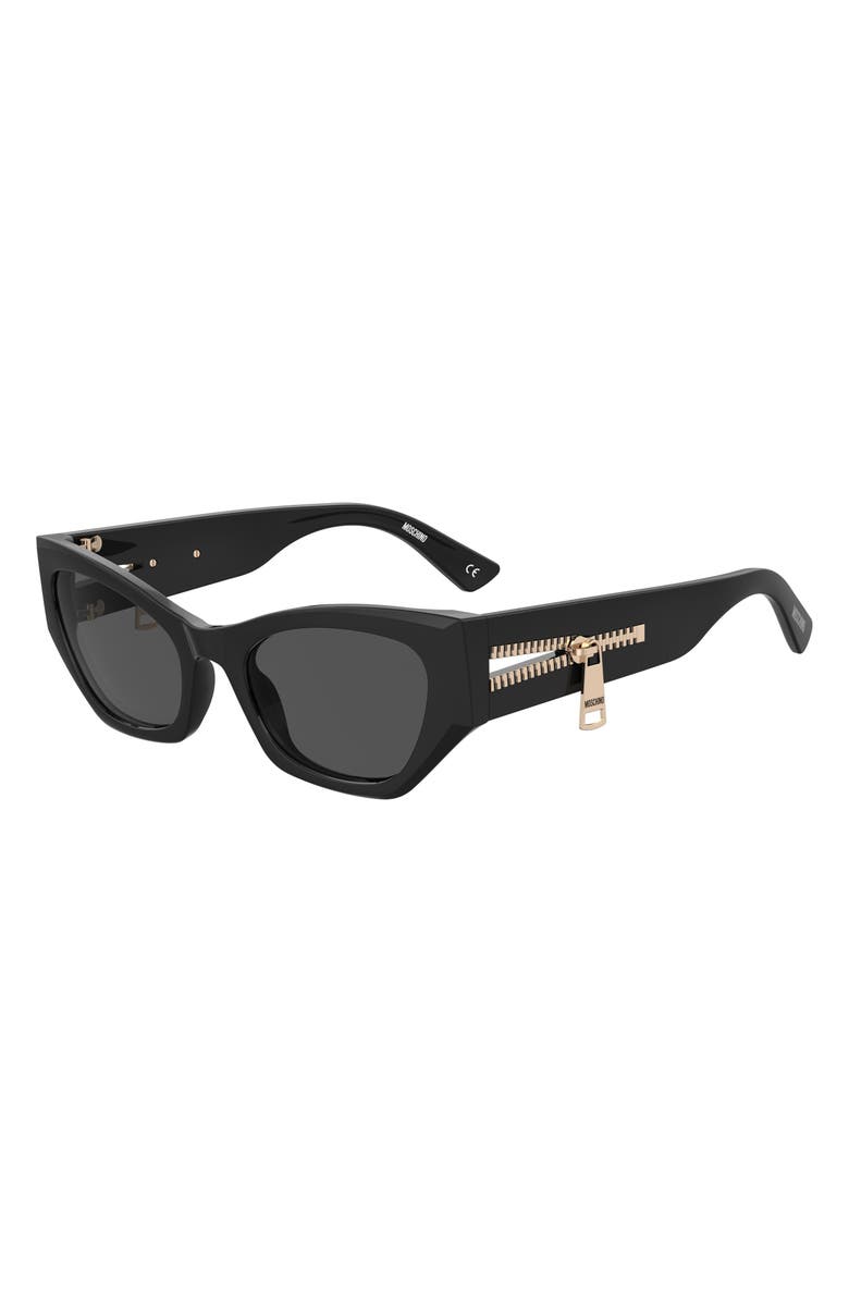 Moschino 55mm Cat Eye Sunglasses, Alternate, color, Black