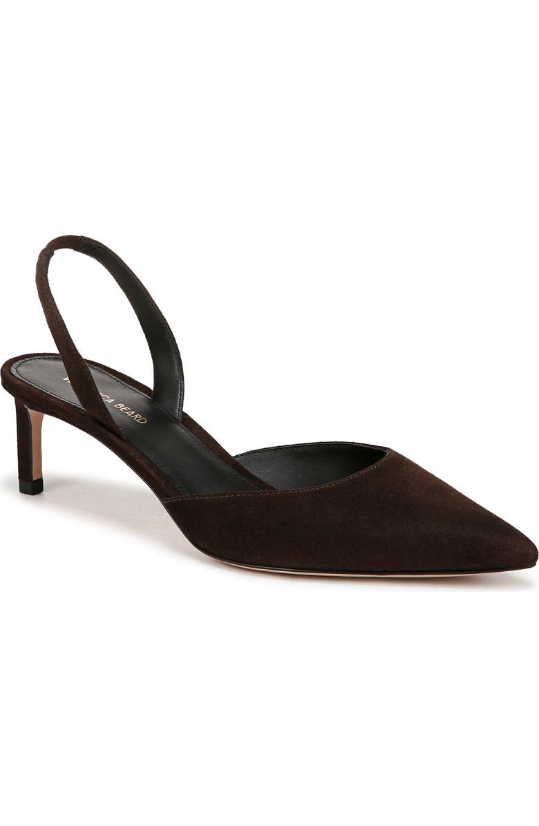Veronica Beard Caroline Slingback Pointed Toe Kitten Heel Pump, Main, color, Espresso