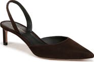 Veronica Beard Caroline Slingback Pointed Toe Kitten Heel Pump