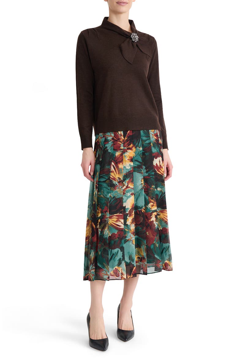 Pin Tie Sweater, Alternate, color, RICH CHOCOLATE