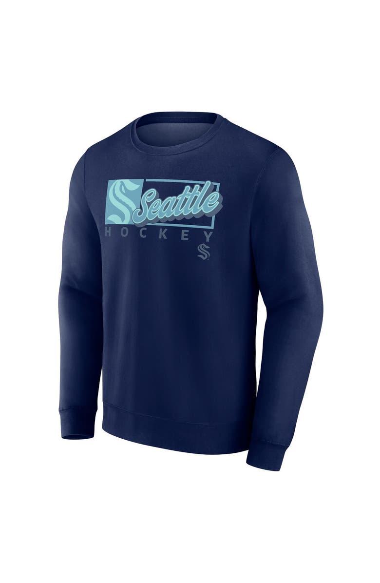 FANATICS Men's Fanatics Deep Sea Blue Seattle Kraken Focus Fleece Pullover Sweatshirt, Alternate, color, Navy