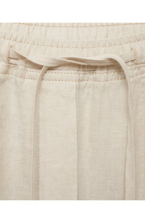 MANGO MANGO LINEN DRAWSTRING PANTS