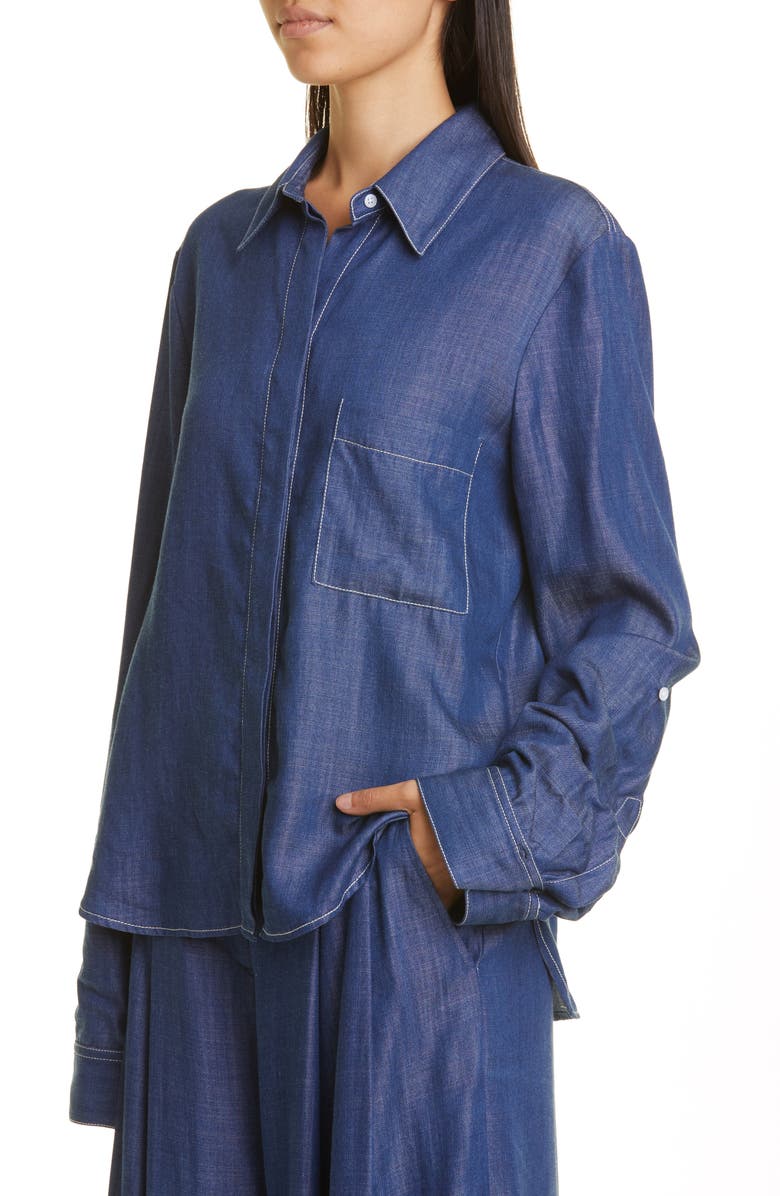 TWP Boyfriend Denim Shirt, Alternate, color, 