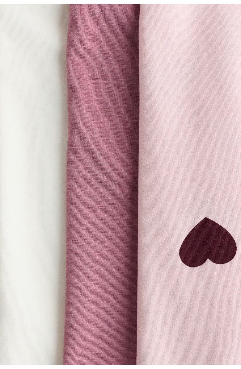 H&M 3-pack Vest Tops, Alternate, color, Pink/Hearts