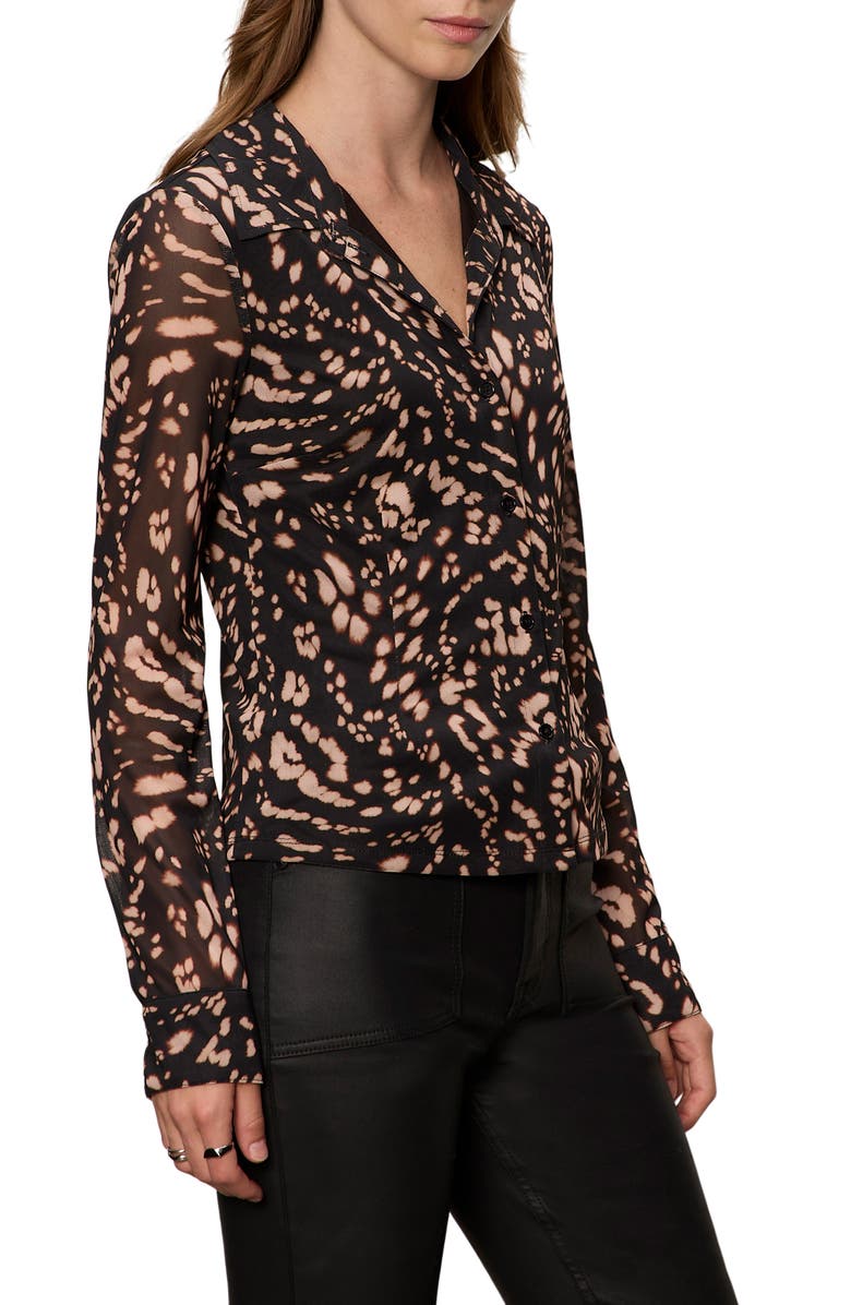 Sanctuary Mesh Button-Down Shirt, Alternate, color, Nocturnal