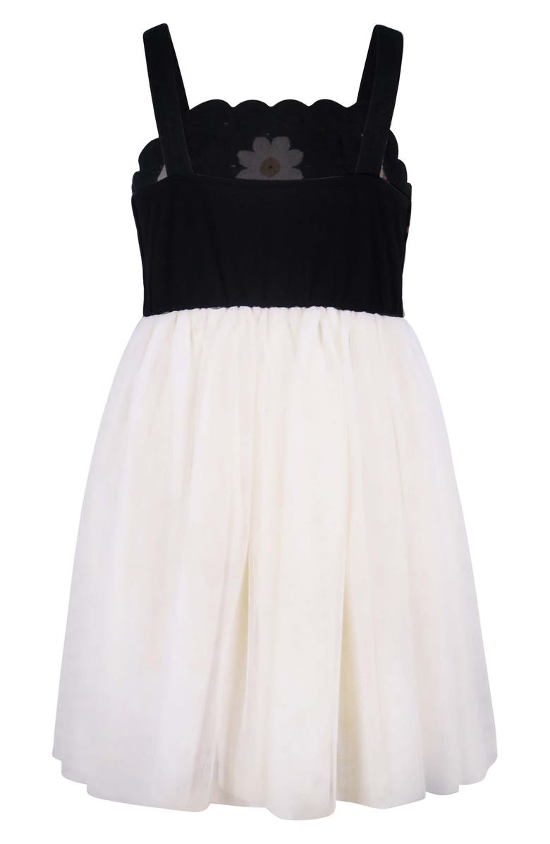 Zunie Kids' Flower Knit Bodice Tulle Skirt Dress, Alternate, color, Ivory/ Black
