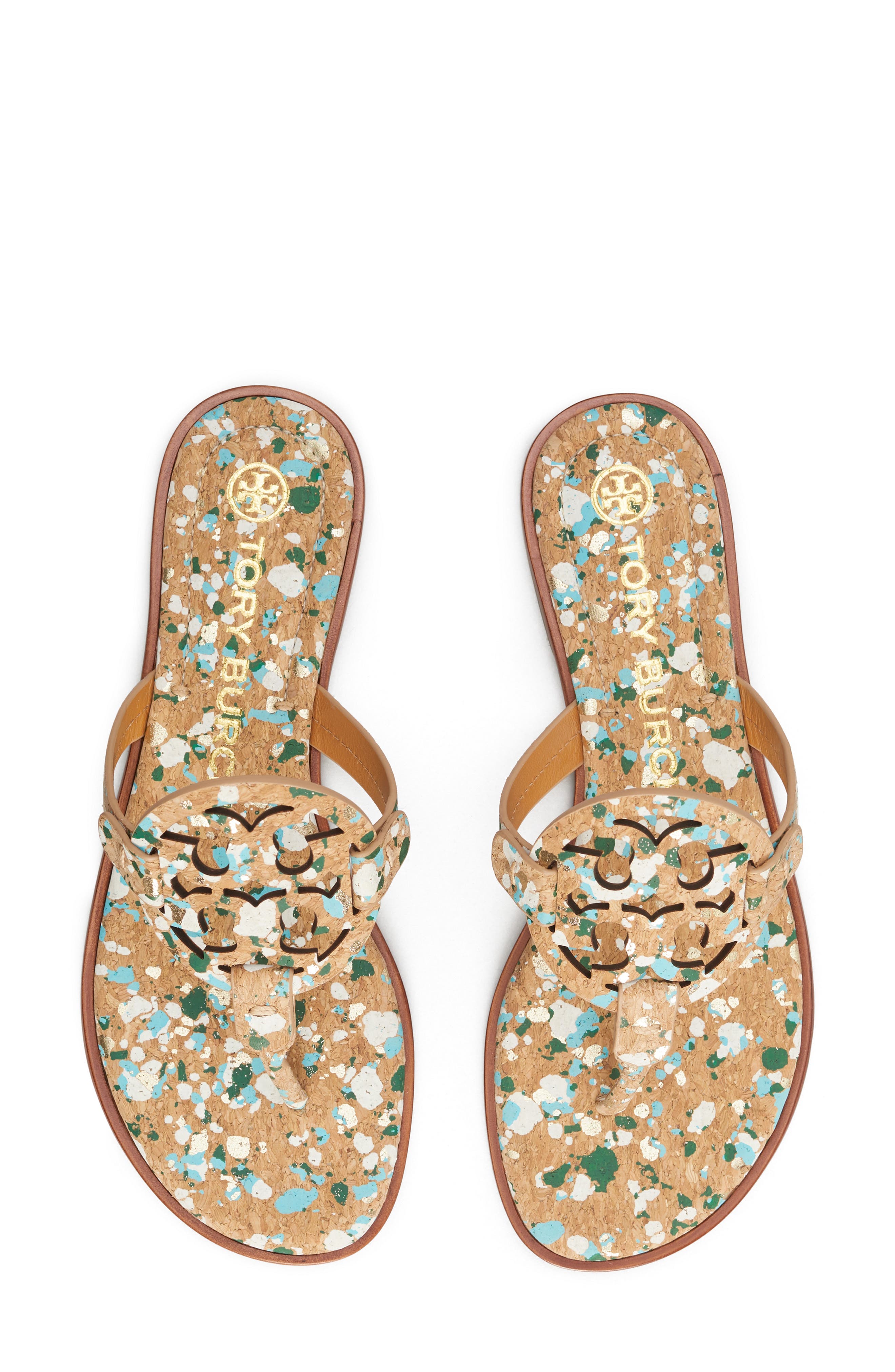Tory Burch Miller Welt Flip Flop, Alternate, color, Blue Confetti Cork