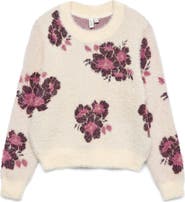 VERO MODA Poilu Flower Crewneck Sweater