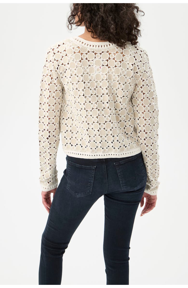 Trina Turk Sinai Geometric Knit Cardigan, Alternate, color, Biarritz Beige/Whitewash