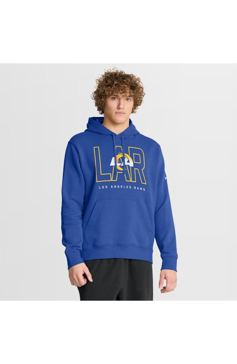 Nike Men's Nike Royal Los Angeles Rams Busted Play Club Fleece Pullover Hoodie, Main, color, Royal