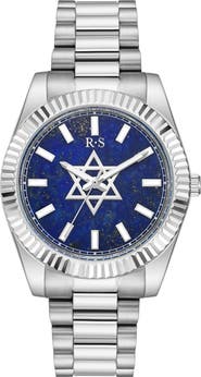Rachie Shnay The Jumbo Mazel Lapis Lazuli Bracelet Watch, 41mm