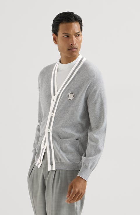 Cotton cardigan with logo