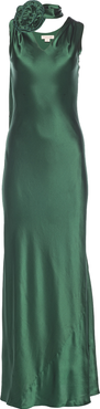 Vasiliki Luna Silky Bias Cut Dress Emerald