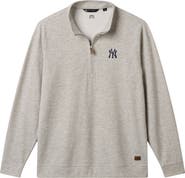 TravisMathew Men's TravisMathew Heather Gray New York Yankees Cloud Home Game Quarter-Zip Tri-Blend Pullover