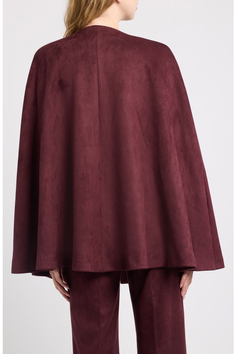 Scuba Faux Suede Cape, Alternate, color, BAROLO