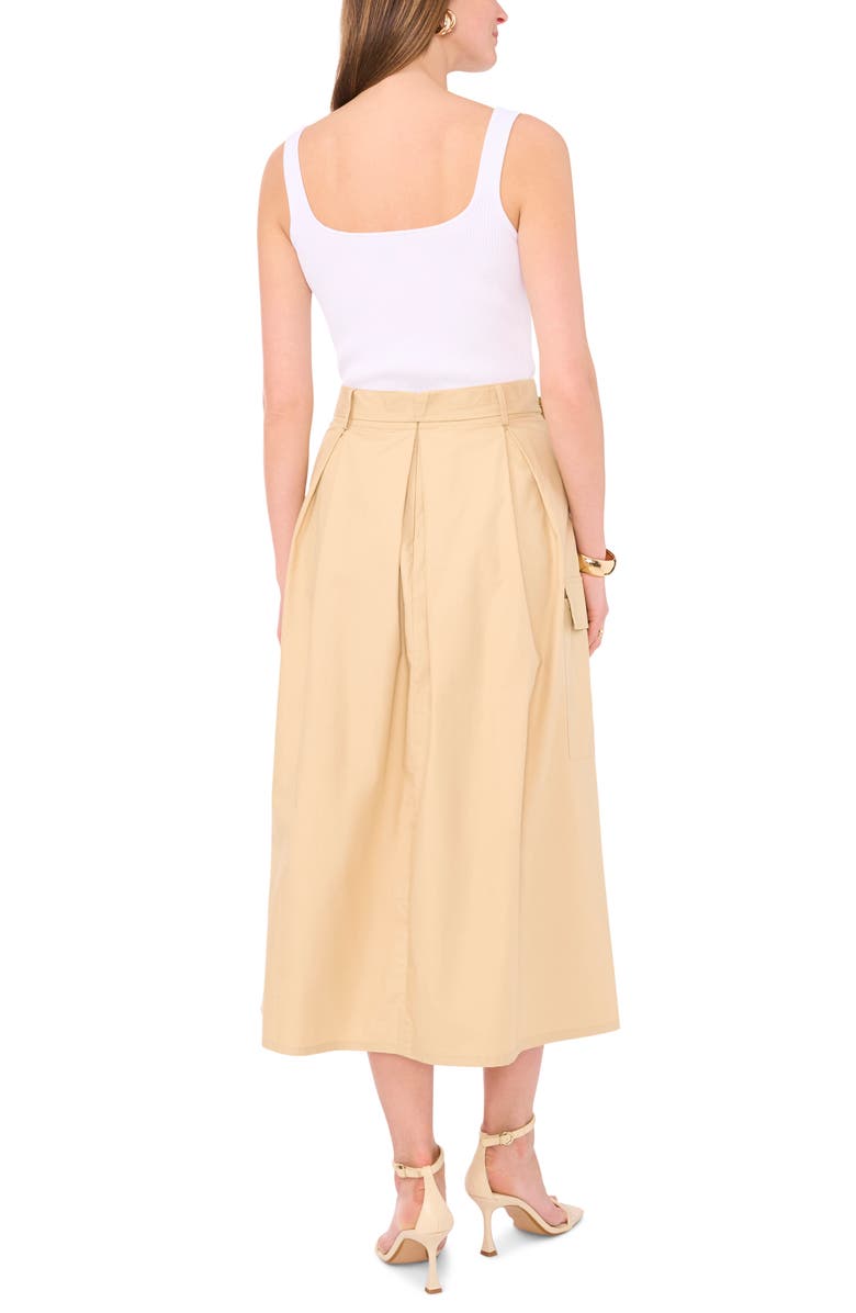 Vince Camuto Belted Cotton Midi A-Line Cargo Skirt, Alternate, color, 