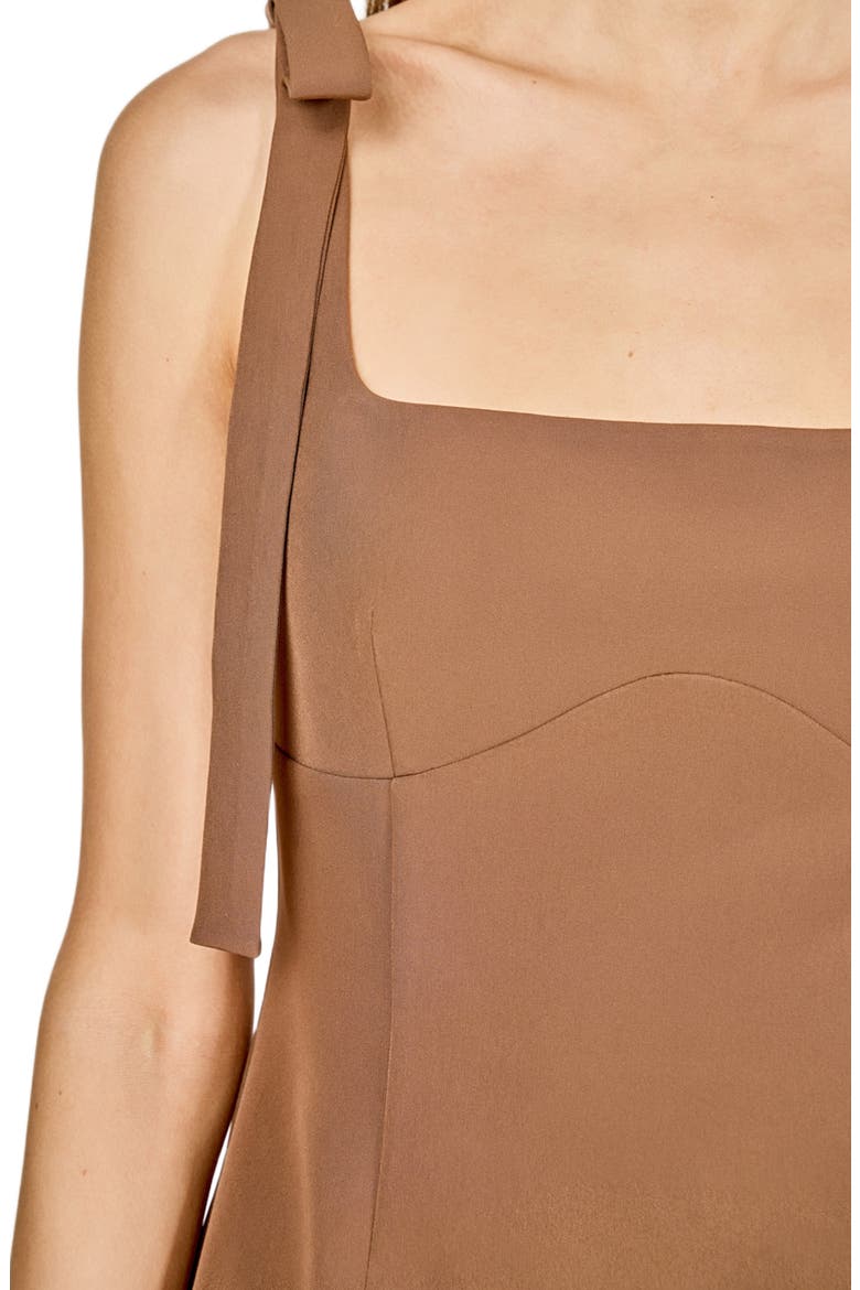 Bow Minidress, Alternate, color, BROWN