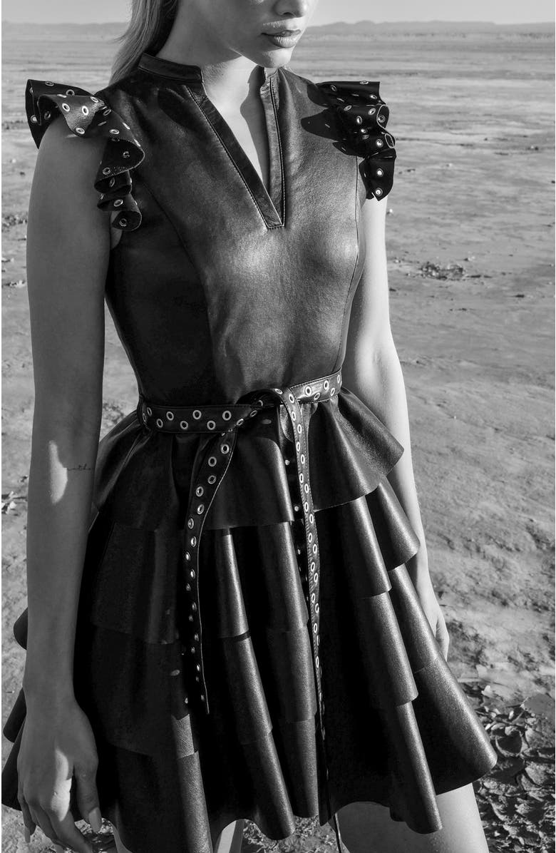 AS by DF Jude Recycled Leather Dress, Alternate, color,