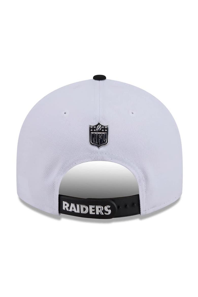 Men's New Era  White/Black Las Vegas Raiders 2026 NFL Draft Pre-Curved 9FIFTY Snapback Hat, Alternate, color, White