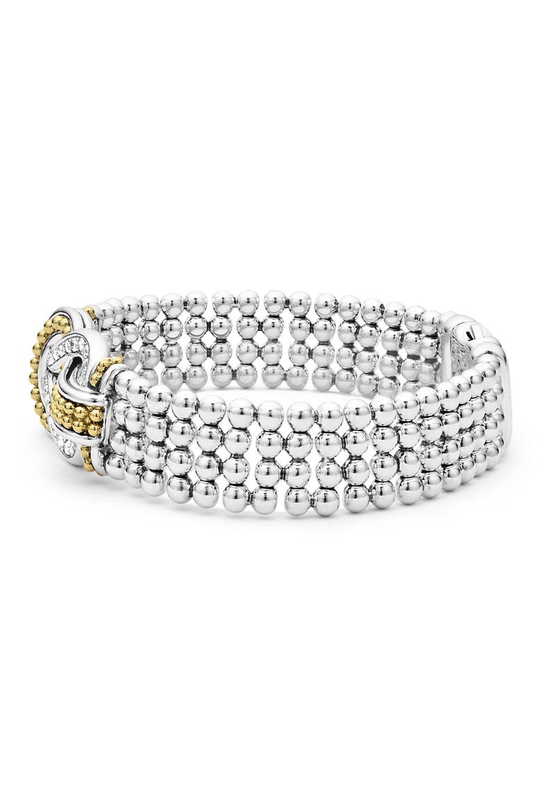Newport Flat Beaded Bracelet, Alternate, color, DIAMOND
