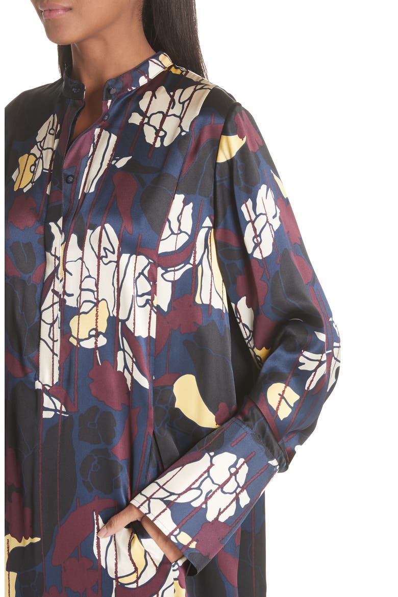 Anwyn Floral Silk Dress, Alternate, color, FRENCH BLUE FLORAL PRINT