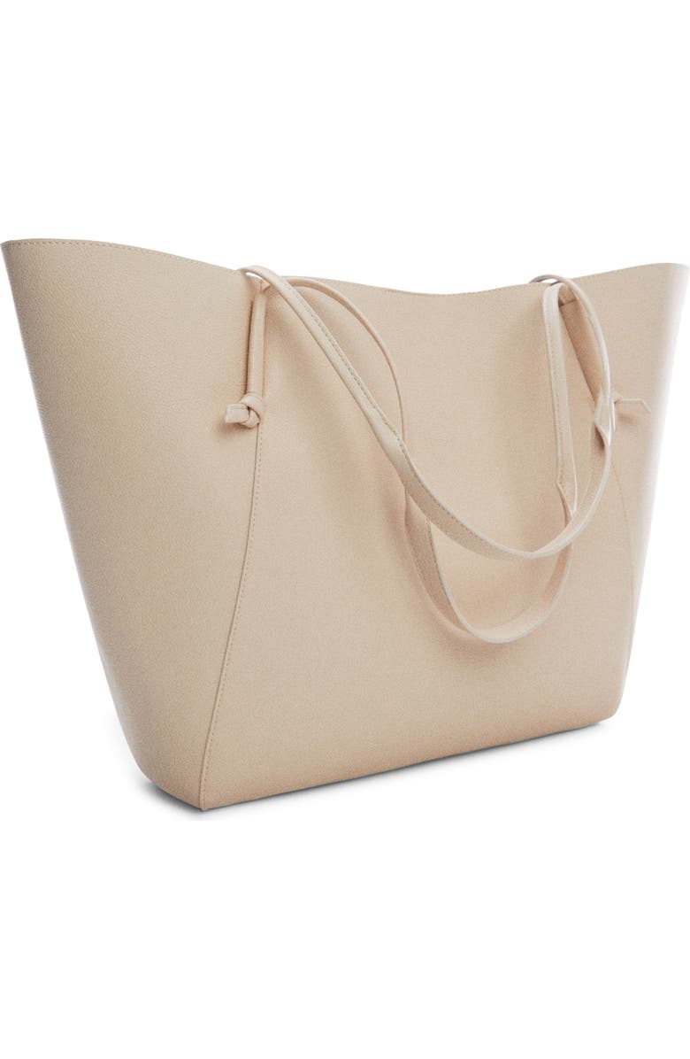 MANGO Knot Handle Faux Leather Shopper Bag, Alternate, color,