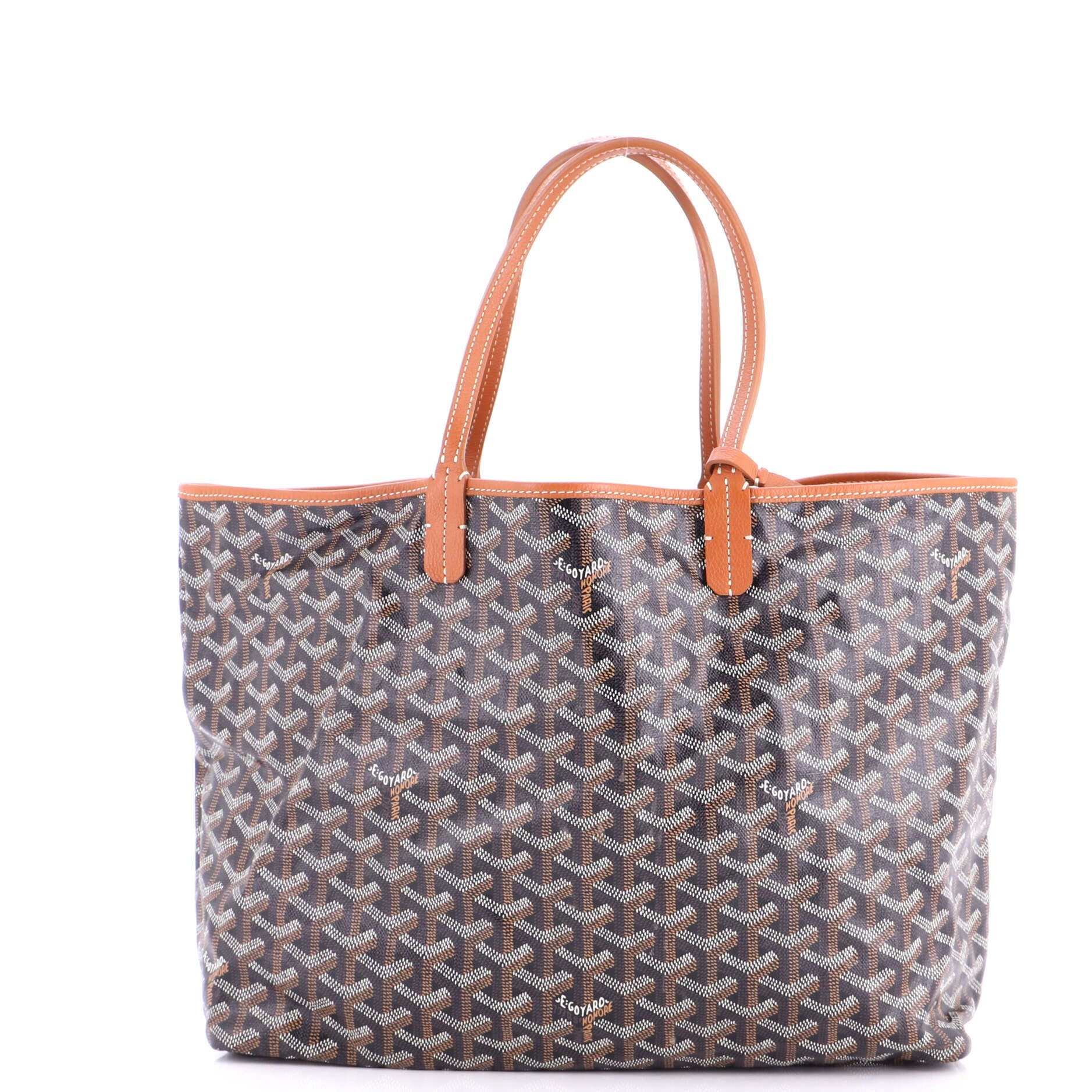 Pre-Owned Goyard Saint Louis Tote Coated Canvas PM, Main, color, Brown