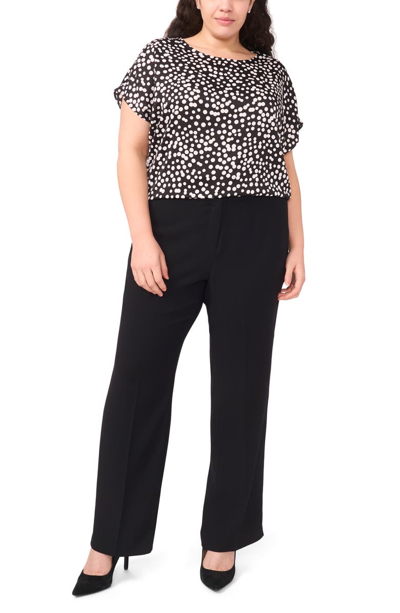 Halogen<sup>®</sup> Polka Dot Crepe Top, Alternate, color, Rich Black